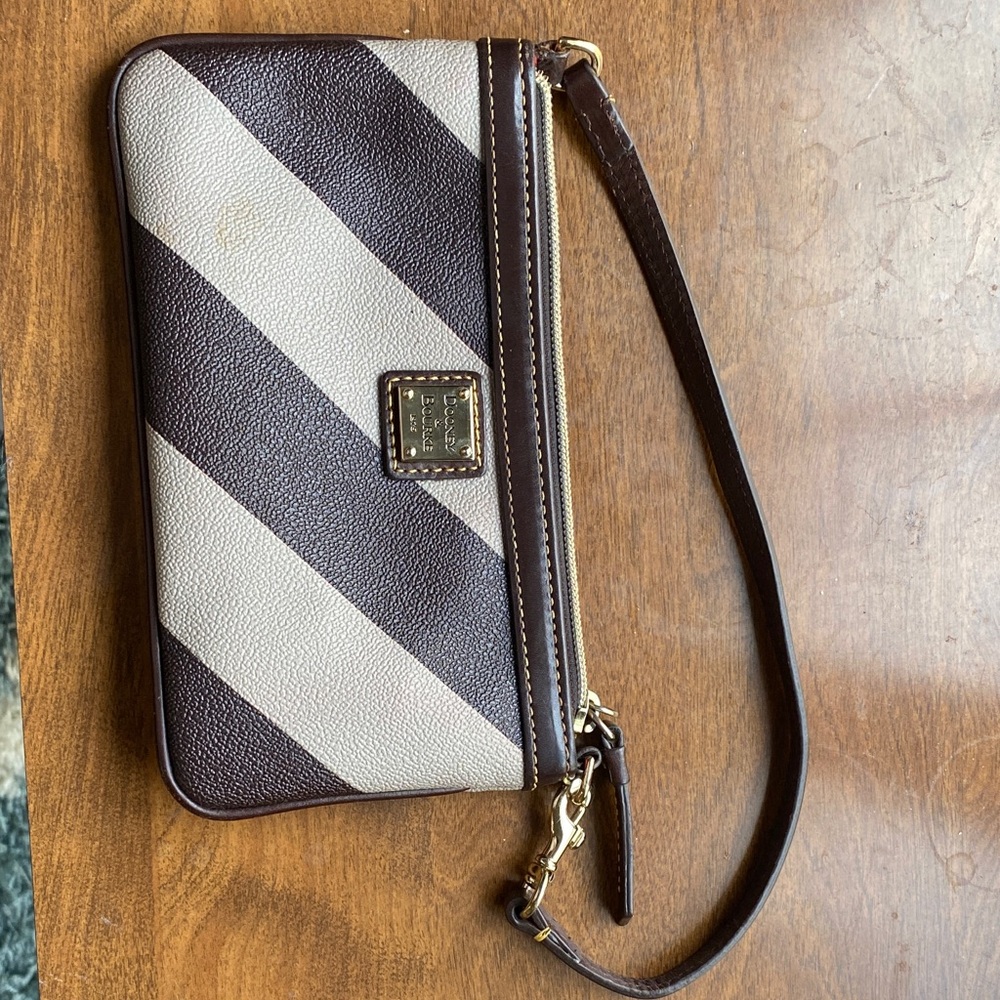 Dooney & Bourke Brown and Cream Wristlet